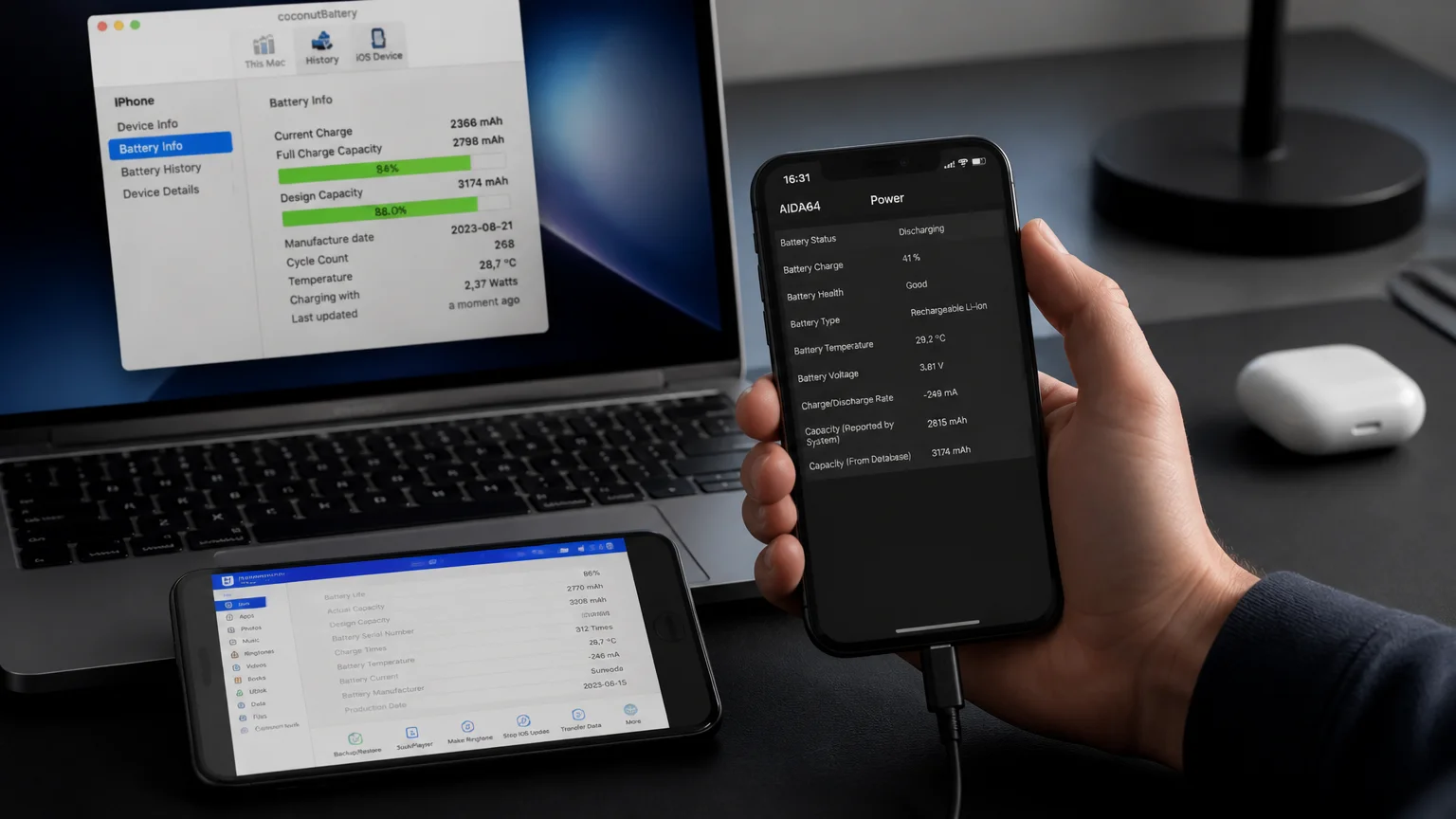 Диагностика аккумулятора iPhone через приложения на компьютере